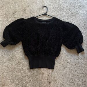 Anthropologie Black Textured tensile knit Top